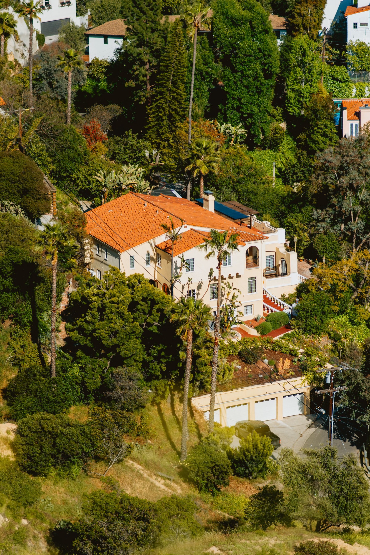A hillside estate in the Los Angeles hills